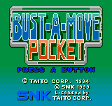 Bust-A-Move Pocket title screen for Neo Geo Pocket Color
